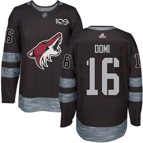Adidas Coyotes #16 Max Domi Black 1917-100th Anniversary Stitched NHL Jersey